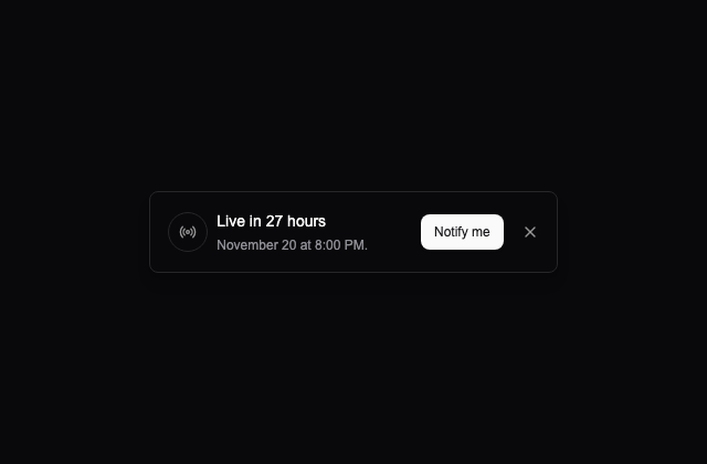 방송 일정 알림 · Origin UI 정적 미리보기