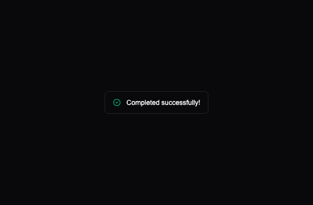 성공 알림 · Origin UI 정적 미리보기