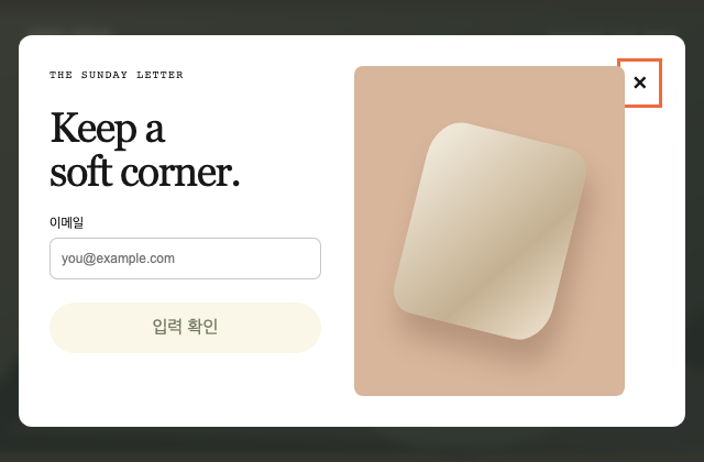 제품과 폼이 나뉜 구독 대화상자 정적 미리보기