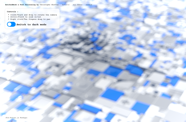 Interactive 3D with Three.js BatchedMesh and WebGPURenderer 정적 미리보기