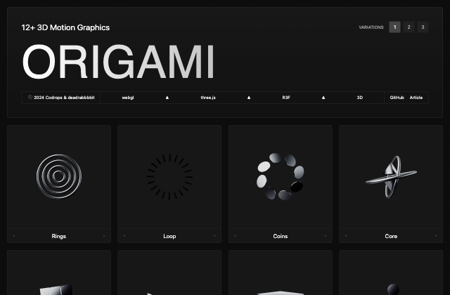 Origami: 12 Free Animated 3D Objects 정적 미리보기