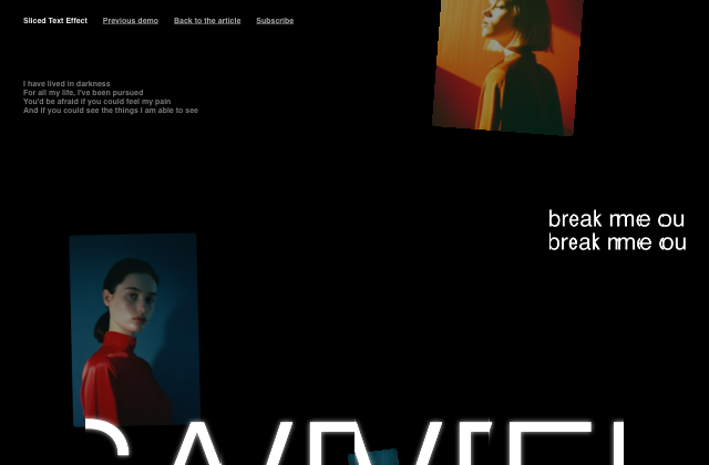 On-Scroll Sliced Text Animation 정적 미리보기