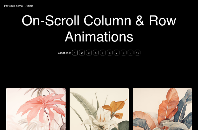 On-Scroll Column & Row Animations 정적 미리보기