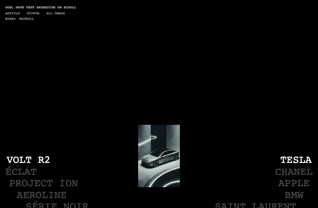 Building a Scroll-Driven Dual-Wave Text Animation with GSAP 정적 미리보기