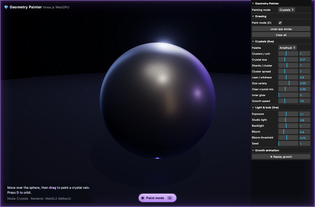 Exploring Procedural Geometry with Three.js and WebGPU 정적 미리보기