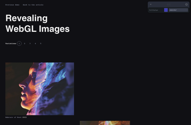 On-Scroll Revealing WebGL Images 정적 미리보기