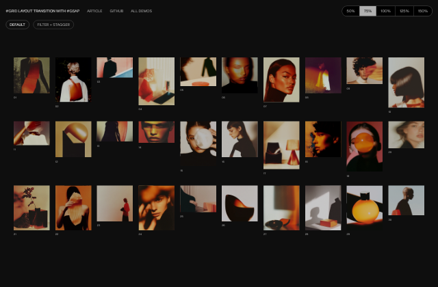 Animating Responsive Grid Layout Transitions with GSAP Flip 정적 미리보기