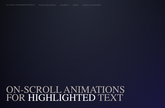 Some On-Scroll Text Highlight Animations 정적 미리보기