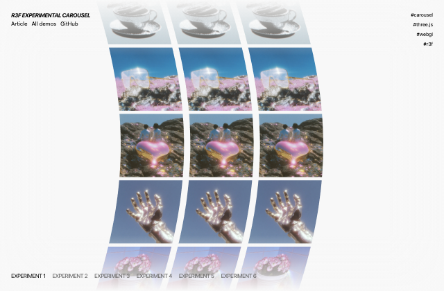 Creating Wavy Infinite Carousels in React Three Fiber with GLSL Shaders 정적 미리보기