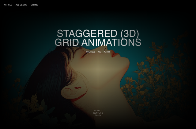 Staggered (3D) Grid Animations with Scroll-Triggered Effects 정적 미리보기