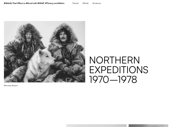 Building a Scroll-Revealed WebGL Gallery with GSAP, Three.js, Astro and Barba.js 정적 미리보기