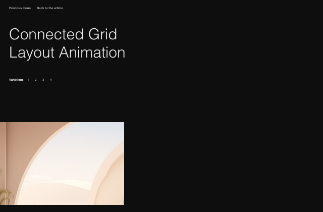 Connected Grid Layout Animation 정적 미리보기