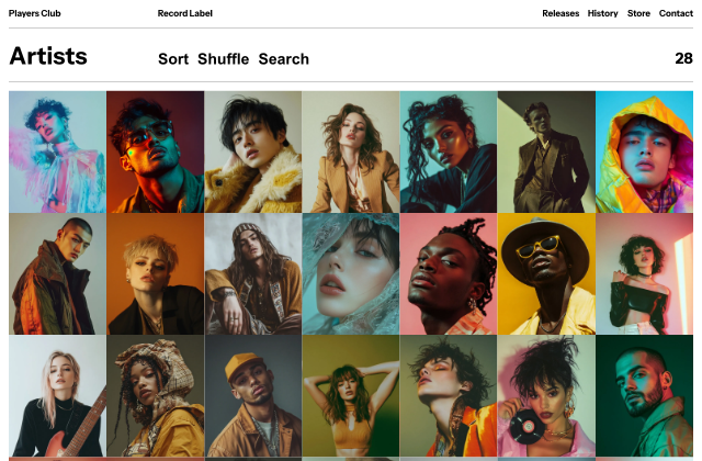 Players Club: A Free Astro Template for Showcasing Music Artists 정적 미리보기
