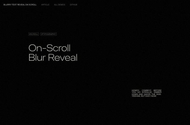 Blurry Text Reveal on Scroll 정적 미리보기