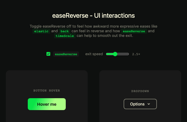easeReverse - UI interactions 정적 미리보기