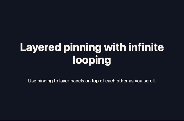 Infinite looped panels 정적 미리보기