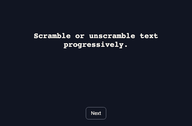 Text scrambling 정적 미리보기