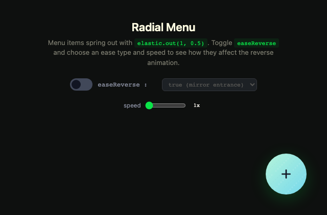 Radial Menu 정적 미리보기