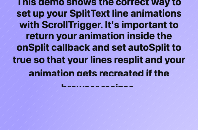 Responsive line splits on scroll 정적 미리보기